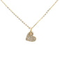 .09ct 14k Yellow Gold Diamond Dangling Heart Pendant Necklace 16" + 2" Ext