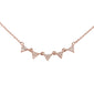 <span>DIAMOND CLOSEOUT! </span>.11ct 14k Rose Gold Modern Triangle Diamond Pendant Necklace 16" + 2" Ext