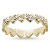 .10ct 14k Yellow Gold Eternity Hearts Diamond Band Ring Size 6.5