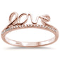 .07ct 14k Rose Gold Diamond Heart Love Script Ring Size 6.5