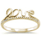 .07ct 14k Yellow Gold Diamond Heart Love Script Ring Size 6.5