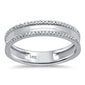 .14ct 14k White Gold Milgrain Diamond Wedding Band Ring Size 6.5