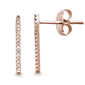 .05ct 14k Rose Gold Line Bar Modern Diamond Earrings