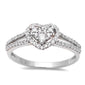 .30ct Heart Shaped Halo Diamond Engagement Wedding Ring 14kt White Gold