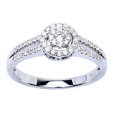 14kt White Gold Natural Diamond .33ct Round diamond Engagement Wedding Ring