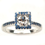 14kt White Gold Blue Sapphire Semi Mount Ring