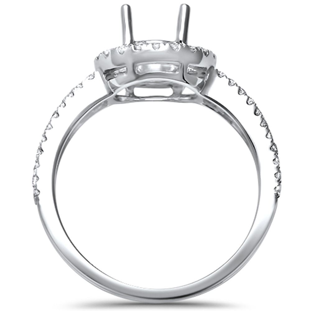 <span>DIAMOND CLOSEOUT! </span>Halo Style .42ct 14kt White Gold E-SI Round Diamond Semi Mount Engagement Ring