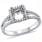 <span>DIAMOND CLOSEOUT! </span>Halo style .52ct 14k White Gold E-SI Princess Diamond Semi Mount Engagement Ring