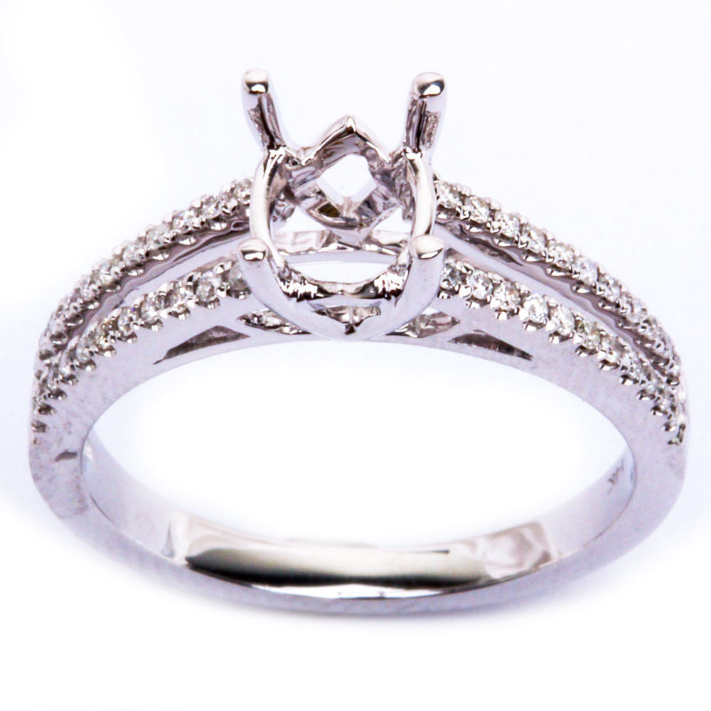 <span>DIAMOND CLOSEOUT! </span>.20ct 14kt White gold Round Diamond Semi Mount Engagement Ring