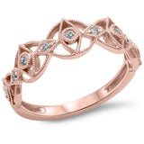 <span>DIAMOND CLOSEOUT! </span>.13ct Round Diamond 14kt Rose Gold Wedding Band Ring size 6.5