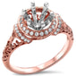 <span style="color:purple">SPECIAL!</span> E VS Antique Style .23ct Halo Diamond Solitaire Engagement Ring 14kt Rose Gold
