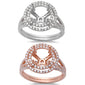 <span>DIAMOND CLOSEOUT! </span>.80ct Round Halo Style 14kt Rose & White Gold Diamond Semi Mount Engagement Ring