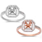 <span>DIAMOND CLOSEOUT! </span>.21ct Round Halo Style Semi Mount Engagement Ring 14kt White or Rose Gold Sz 6.5