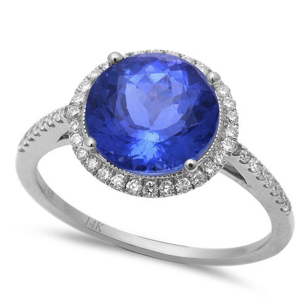 3.74CT G SI 14kt White Gold Tanzanite & Diamond Ring 6.5