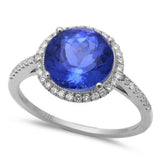 3.74CT G SI 14kt White Gold Tanzanite & Diamond Ring 6.5