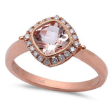 1.48ct Morganite & Round Diamond 14kt Rose Gold Engagement Ring Size 6.5