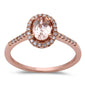 <span>GEMSTONE CLOSEOUT! </span>.78ct F VS Morganite & Round Diamond 14kt Rose Gold Engagement Ring Size 6.5