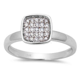 14K White Gold .15ct Princess Shaped Diamond Promise Solitaire Ring Size 6.5