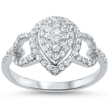 .58ct F SI 14kt White Gold Pear Teardrop Shape Engagement Ring Size 6.5
