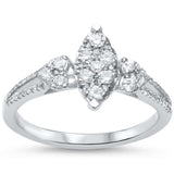 .38ct F SI 14kt White Gold Marquise Shape Diamond Engagement Ring Size 6.5