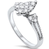 .38ct F SI 14kt White Gold Marquise Shape Diamond Engagement Ring Size 6.5