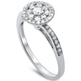 .35ct F SI 14kt White Gold Round Diamond Art Deco Designer Engagement Ring