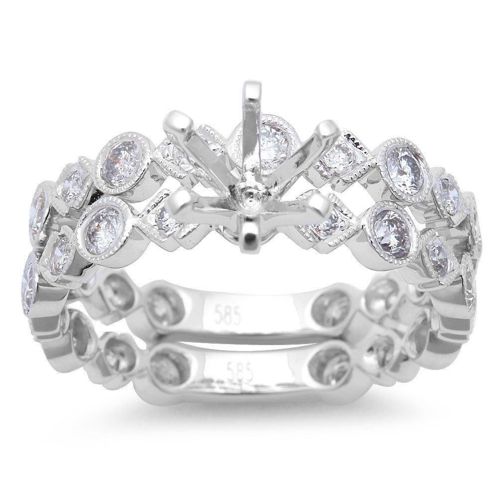 <span>DIAMOND CLOSEOUT! </span>1.14ct Round Diamond Engagement Wedding Bridal Semi mount Set 14KT White Gold