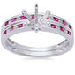 <span>GEMSTONE CLOSEOUT </span>! .36ct Pink Sapphire & Diamond Semi mount Engagement Wedding Bridal Set
