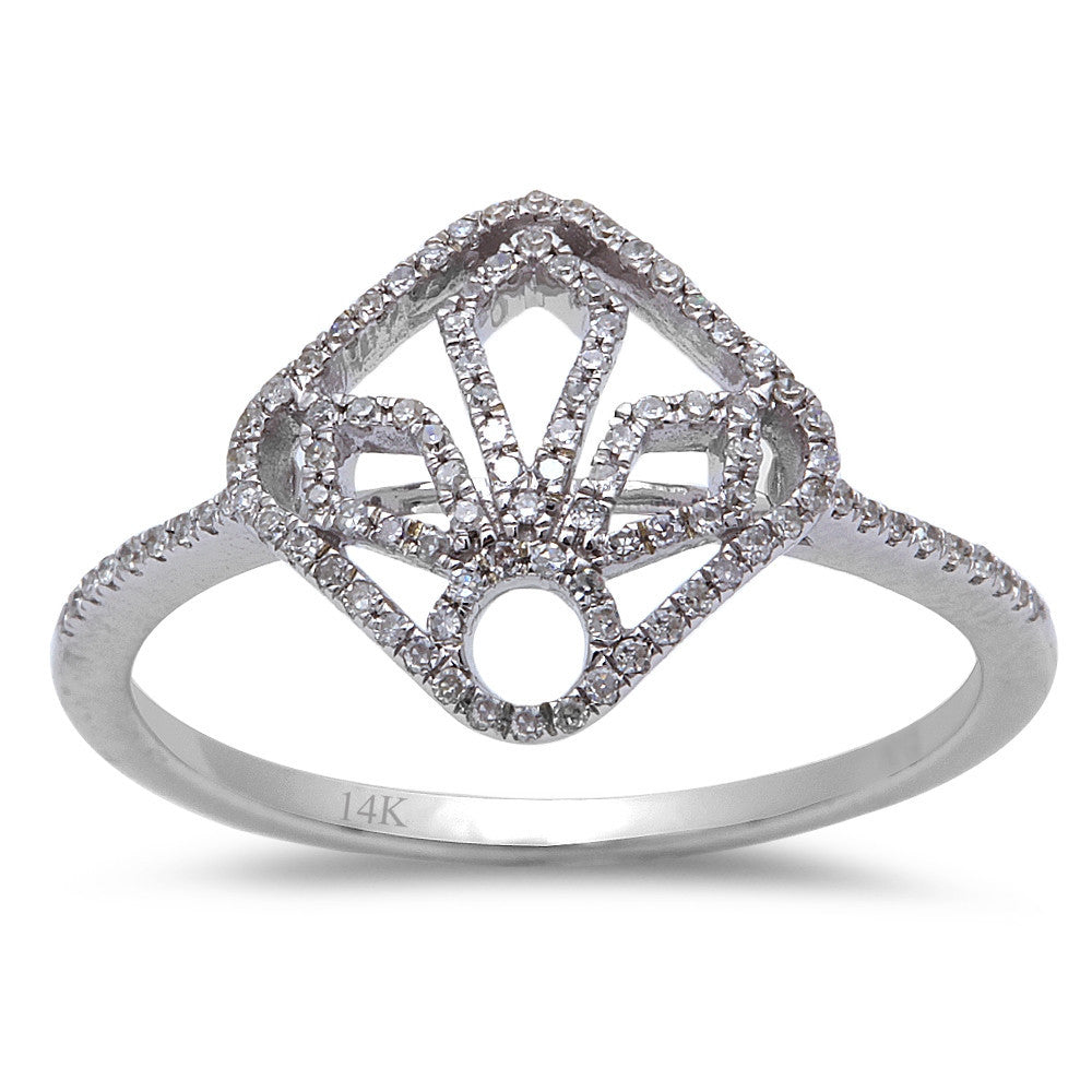 <span>DIAMOND CLOSEOUT! </span>.15ct 14kt White Gold Modern Art Deco Fine Diamond Ring Size 6.5