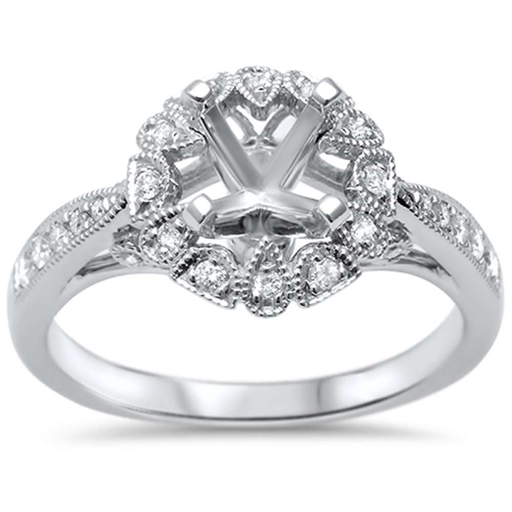 .21ct F SI 14kt White Gold Diamond Semi Mount Ring Size 6.5