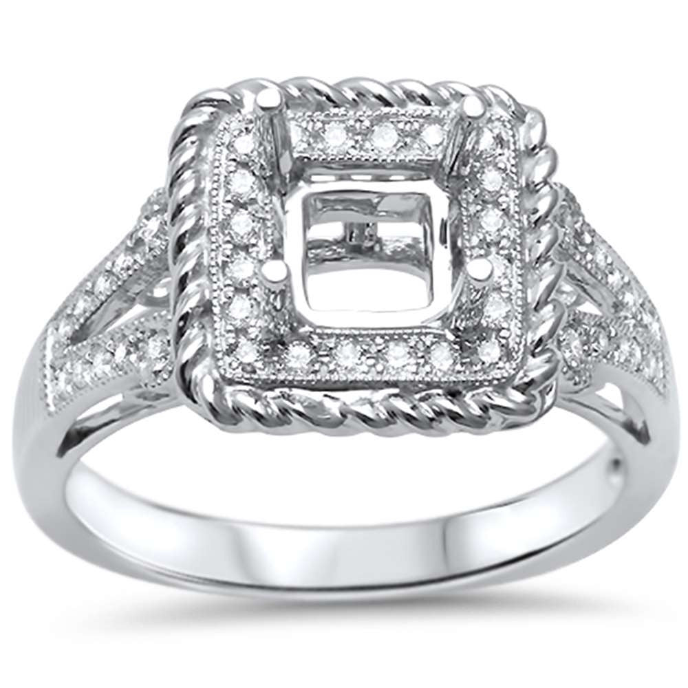 .19ct F SI 14kt White Gold Diamond Semi Mount Ring Size 6.5