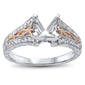 <span>DIAMOND CLOSEOUT! </span>.19ct F SI 14kt Two Tone Gold Diamond Semi Mount Ring Size 6.5