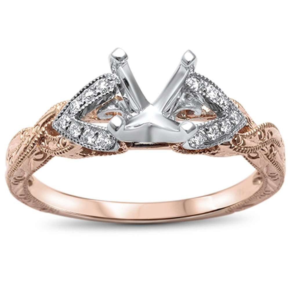 <span>DIAMOND CLOSEOUT! </span>.09ct F SI 14kt Two tone Gold Diamond Semi Mount Ring Size 6.5