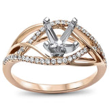 .21ct F SI 14kt Rose Gold Diamond Semi Mount Ring Size 6.5