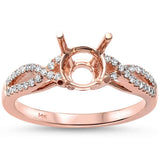 <span>DIAMOND CLOSEOUT! </span>.20ct F SI1 14k Rose Gold Round Diamond Twisted Prong Semi Mount Ring Size 6.5