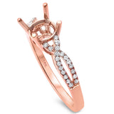 <span>DIAMOND CLOSEOUT! </span>.20ct F SI1 14k Rose Gold Round Diamond Twisted Prong Semi Mount Ring Size 6.5