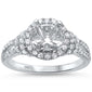 <span>DIAMOND CLOSEOUT! </span>.63ct F SI1 14k White Gold Round Diamond Halo Semi Mount Ring Size 6.5