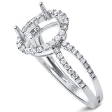 .40ct F SI1 14k White Gold Oval Diamond Semi Mount Ring Size 6.5