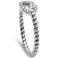 .09ct 14k White Gold F SI Diamond Semi Mount Ring Size 6.5