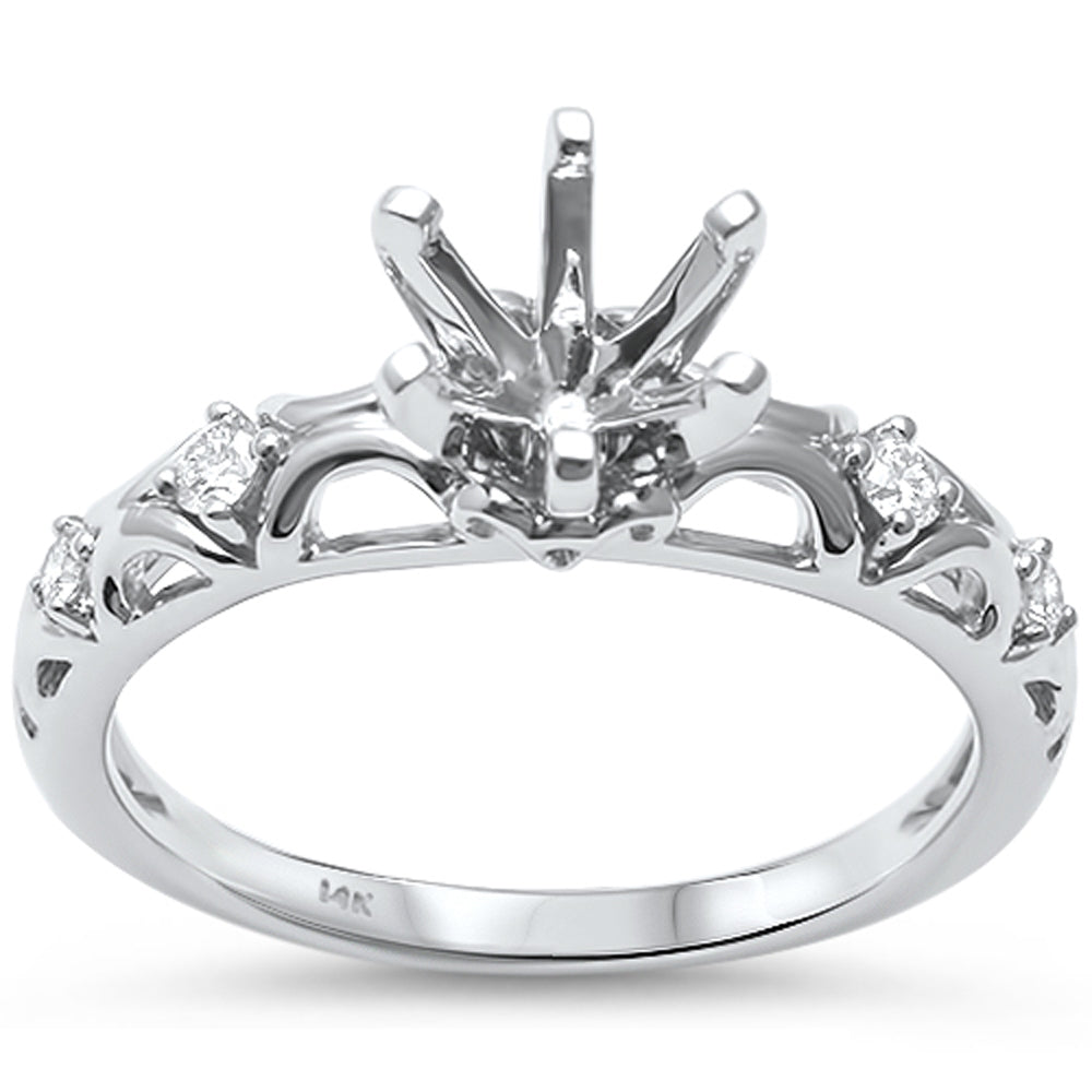 <span>DIAMOND CLOSEOUT! </span>.12ct F VS2 14k White Gold Diamond Semi Mount Ring Size 6.5