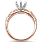 <span>DIAMOND CLOSEOUT! </span>.15ct F VS2 14k Two Tone Rose & White Gold Diamond Semi Mount Ring Size 6.5