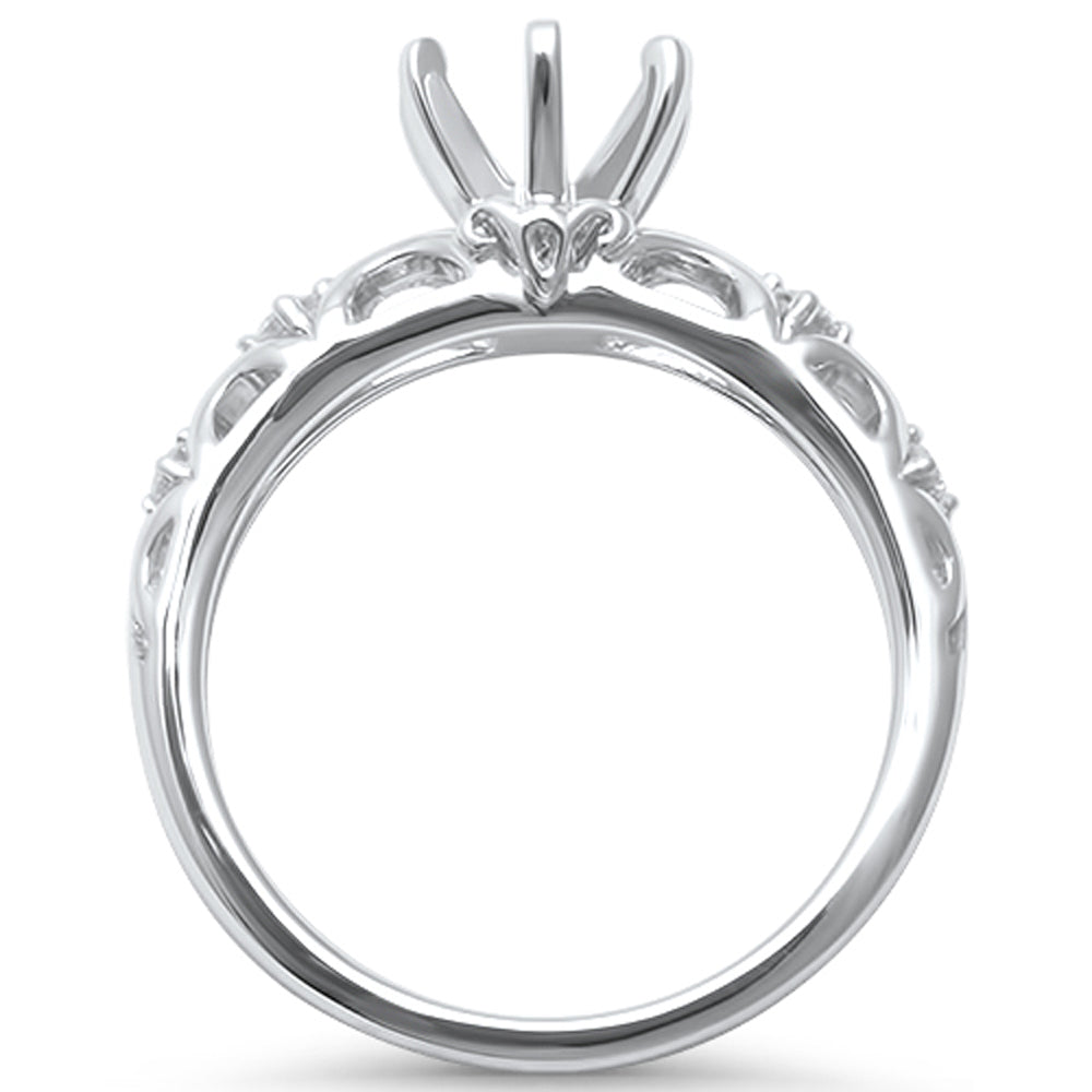 <span>DIAMOND CLOSEOUT! </span>.12ct F VS2 14k White Gold Diamond Semi Mount Ring Size 6.5