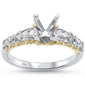 <span>DIAMOND CLOSEOUT! </span>.13ct F VS2 14k Two Tone Yellow & White Gold Diamond Semi Mount Ring Size 6.5