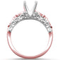 <span>DIAMOND CLOSEOUT! </span>.12ct F VS2 14k Two Tone Rose & White Gold Diamond Semi Mount Ring Size 6.5