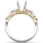 <span>DIAMOND CLOSEOUT! </span>.13ct F VS2 14k Two Tone Yellow & White Gold Diamond Semi Mount Ring Size 6.5