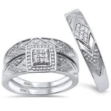 .17ct G SI 10kt White Gold His and Hers Diamond Ring Matching Set