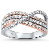 .73ct G SI 14kt Three Tone Gold Art Deco Diamond Band Ring Size 6.5