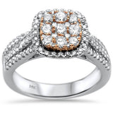 1.09ct 14k Two Tone Square Engagement Diamond Rinze 6.5