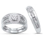 <span style="color:purple">SPECIAL!</span> .18ct G SI 14kt White Gold His and Hers Diamond Ring Matching Bridal Set