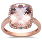 <span>GEMSTONE CLOSEOUT! </span>4.85ct F VS Morganite & Round Diamond 14kt Rose Gold Engagement Ring Size 6.5